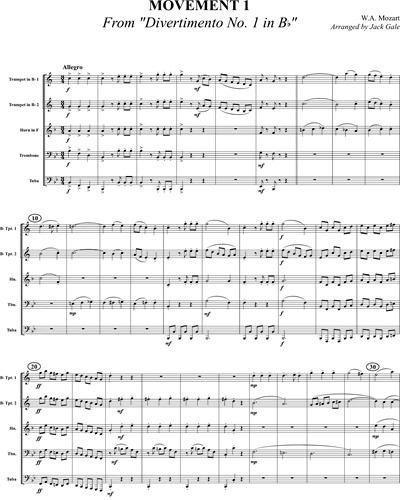 Allegro assai (from 'Divertimento No. 1 in B-flat major, K. 270')