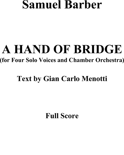 A Hand of Bridge, op. 35
