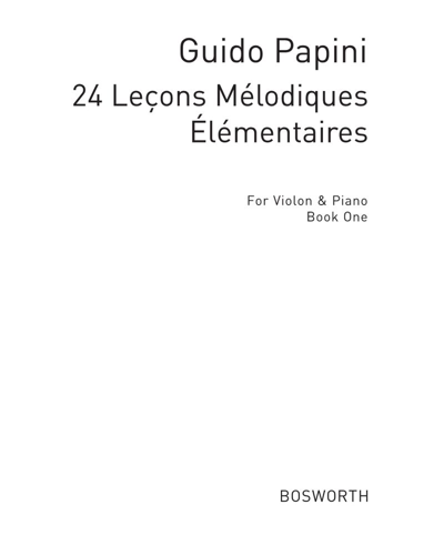 24 Leçons mélodiques élémentaires, Book 1