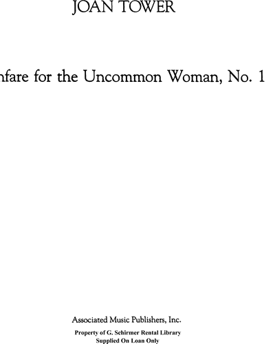 Fanfare for the Uncommon Woman, No. 1