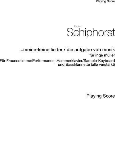...meine-keine lieder / die aufgabe von musik