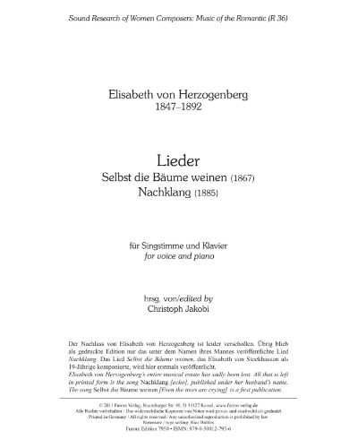 "Selbst die Bäume weinen" & "Nachklang"