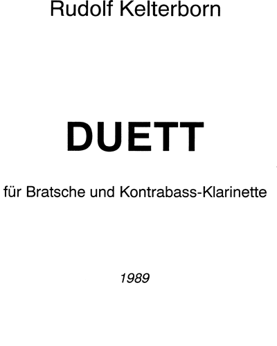 Duett for Viola and Bass Clarinet