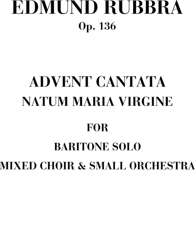 Advent Cantata 'Natum Maria Virgine', op. 136