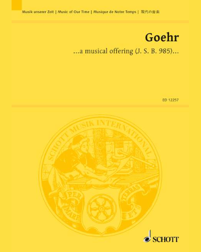 ... a musical offering (After J.S. Bach, 1985)