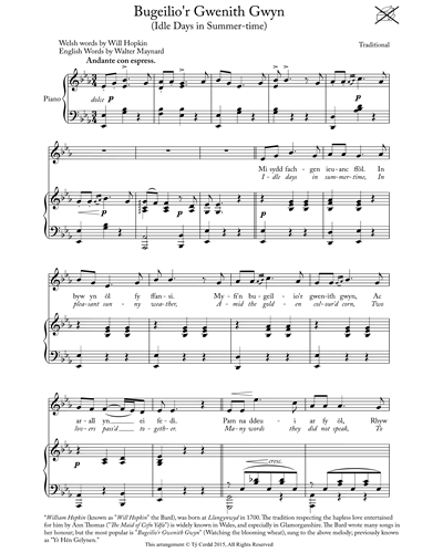 Bugeilio'r Gwenith Gwyn (Idle Days in Summer-time)